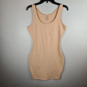 Assets Red Hot Label by Spanx XL Nude Shaping Tank Dress Slip Bodycon‎ Beige